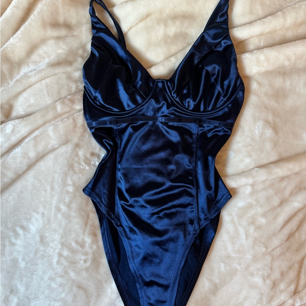 Neon Corset Top for Women Deep V Neck Satin Bodysuit